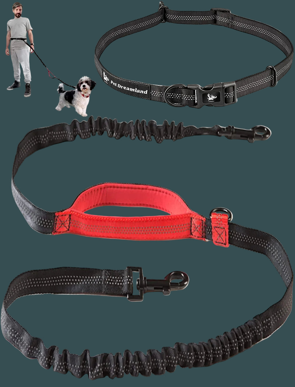 Exquisite Handsfree Dog Leash for Large Dogs. Ultimate Comfort & Freedom for Walking and Hiking. Premium Quality, Durable & Versatile Waist Belt. Your Dog Will Love This Running Leash.