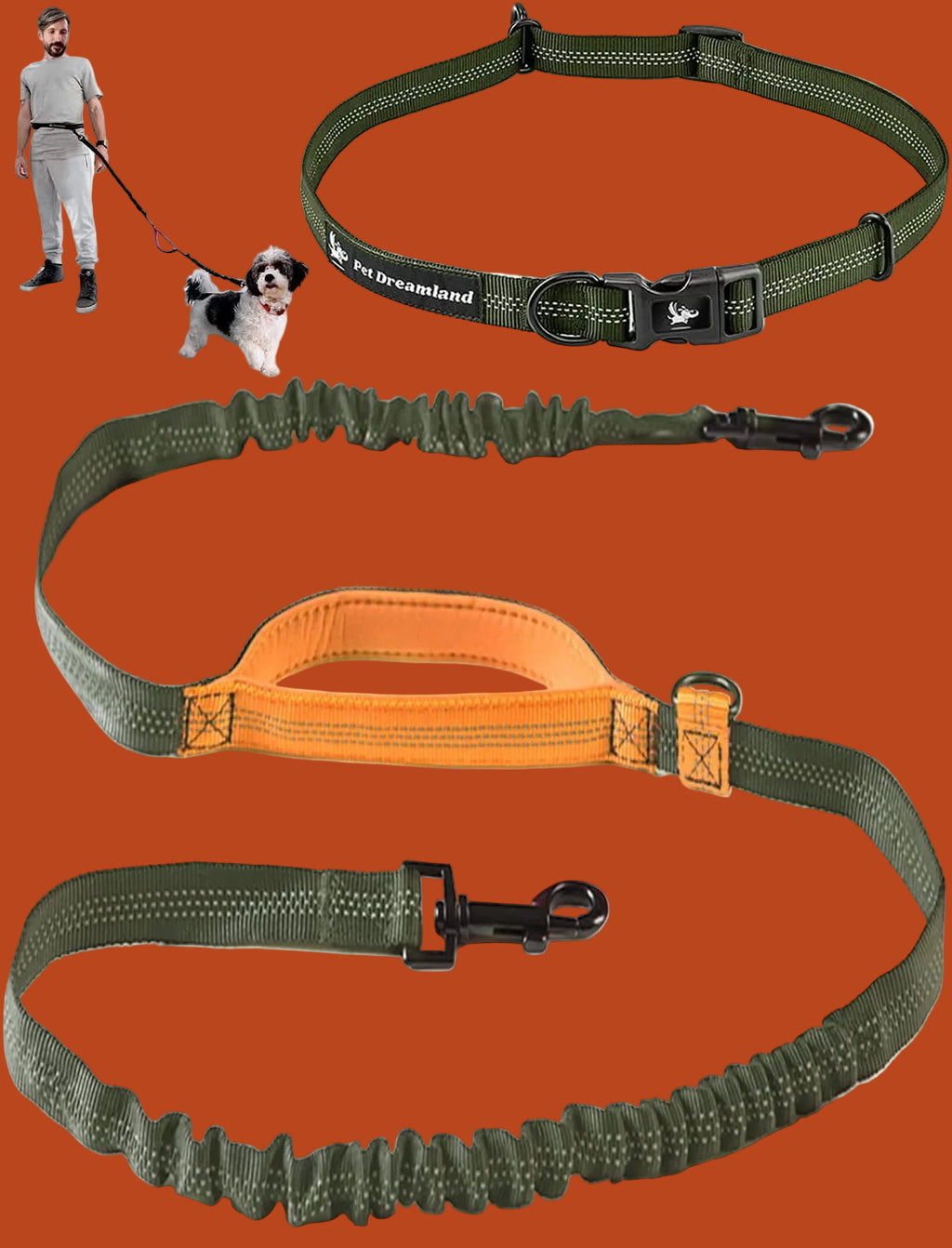Exquisite Handsfree Dog Leash for Large Dogs. Ultimate Comfort & Freedom for Walking and Hiking. Premium Quality, Durable & Versatile Waist Belt. Your Dog Will Love This Running Leash.