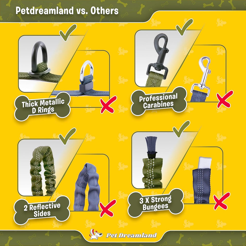 Exquisite Hands Free Leash for Large Dogs. Ultimate Comfort & Freedom for Running, Walking and Hiking. Premium Quality, Durable & Versatile Dog Walking Belt. Your Dog Will Love It.